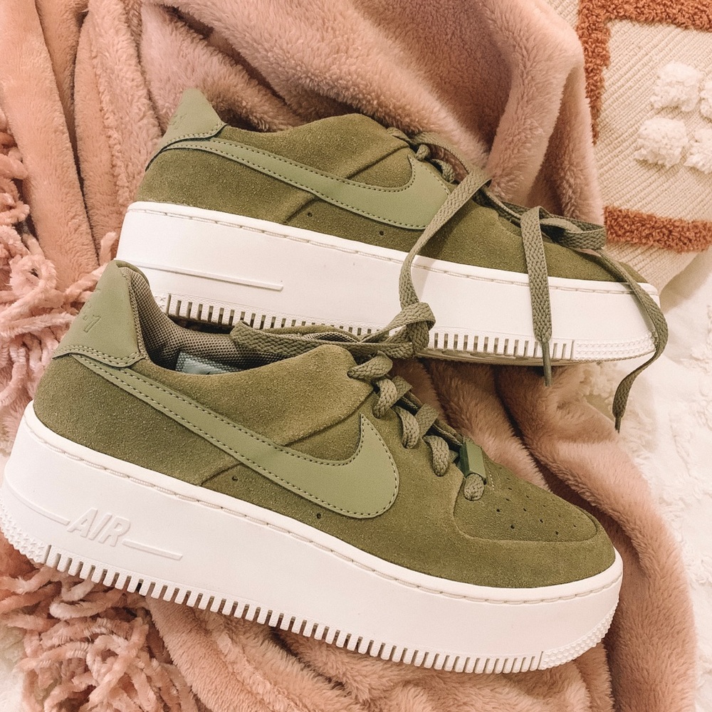 NWOT Olive Green Sage Air Force 1 Sneakers